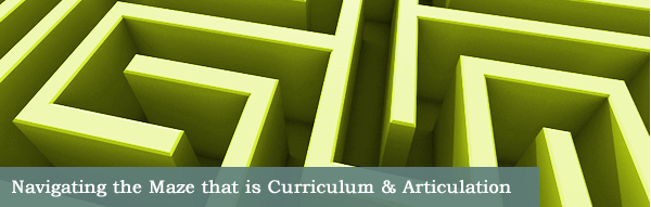 Curriculum and Articulation page title graphic.